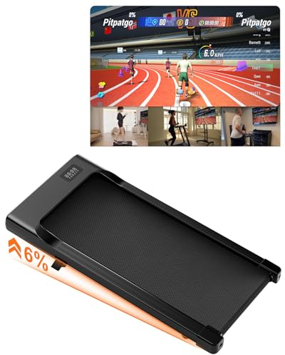 Superun Walking Pad Raceable 6% Incline 2.5HP Under Desk Treadmill 136KG Capacity 6/ 12KM/H Foldable Treadmill with HIIT & MIIT Programs APP Control Portable Walking Machine for Home