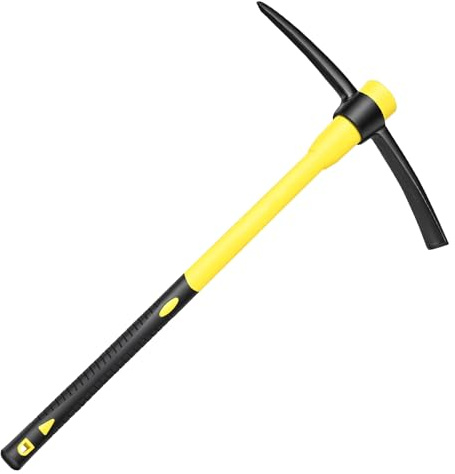 NAUKII 36 Inch Pick Mattock – Heavy Duty Rail Steel Garden Hoe with Fiberglass Handle, 2 in 1 Adze Hoe & Pick Axe for Digging, Landscaping, Yard Work, Outdoor