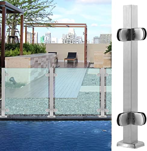 Kit de poteaux de garde-corps en acier inoxydable haute résistance for verre - Système de balustrade personnalisable for escaliers extérieurs, clôtures de piscine et plus encore(Sapphire,Height 105cm)
