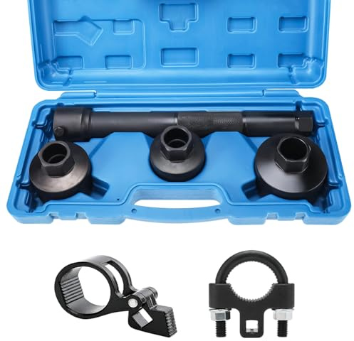 BOOMSTART 3 in 1 Master Axialgelenk Werkzeug Set, 27-45 mm Innere Spurstangen Werkzeug Axialgelenk mit Rollen, 1/2 3/8 Universelles Spurstangen Schlüssel Spurstangengelenk Abzieher für Auto (Blau)
