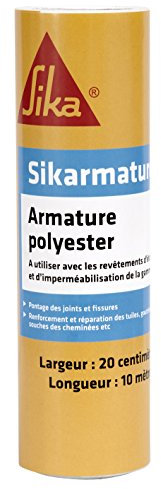 SIKA - Armature pour renforcement d'étanchéité carrelage et tuiles - Sikarmature Blanc - Combler les joints et les fissures - Renfort et réparation de carrelage - 10m X 20cm