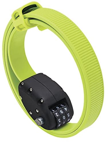 OTTOLOCK Stahl & Kevlar Zahlen-Fahrradschloss | Verschiedene Längen Leicht, Kompakt, Sicher, Beständig | Ideal für Radfahrer und Sportequipment Flash Green 76cm