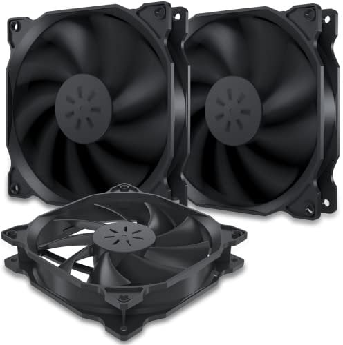 upHere - Ventilador para PC (12BK3-3) (120 mm, ultra silencioso, 3 paquetes)