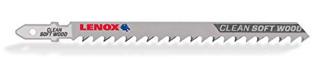 LENOX Tools 1991498 T-Shank Clean Wood Cutting Jig Saw Blade, 4 5/8 x 5/16 8 TPI, 5 Pack
