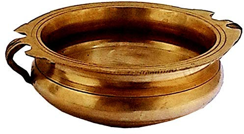 Purpledip Brass Urli (Uruli, Varpu): Vintage Design Small Water Bowl for Candles or Flowers (11759)