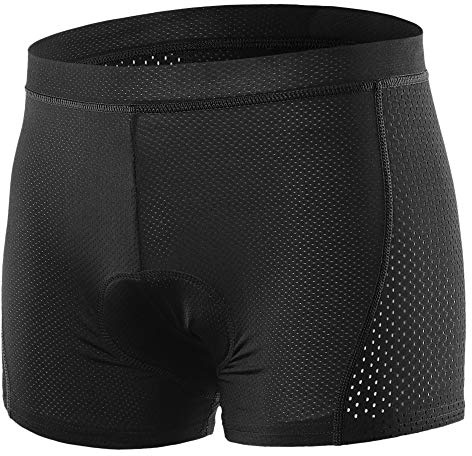 Lixada Herren Radsport-Shorts mit Gel gepolstert, atmungsaktive Unterwäsche, MTB / Fahrrad / Wandern, S, Schwarz