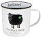 The Black Sheep Irish Collection Black With Shamrock Sheep Enamel Mug