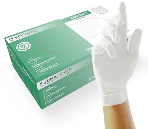UNIGLOVES Contact 1501 sterile medizinische handschuhe aus Nitril | Puderfrei & latexfrei, hohe Festigkeit & Haltbarkeit, Untersuchungshandschuhe, 100 Stück, Einmalhandschuh XS