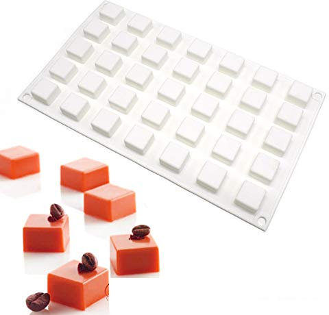 moule silicone dessert, moules En Silicone pour Glace Chocolat Pâtisserie Dessert, 35 Trous Forme de carrés