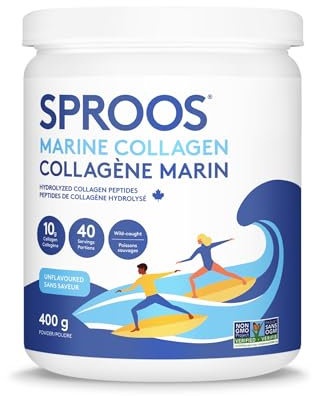 SPROOS - Marines Kollagen - zum Trinken - hydrolysierte Kollagenpeptide - Gesundheit von Haaren, Haut und Nägeln - kein Fischgeschmack - 40-Tage-Kur - 400 g