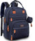 BabbleRoo Baby Changing Bag Backpack, Nappy Changing Back Pack Diaper Bags with Changing Mat & Pacifier Holder for Mom & Dad (Navy Blue)