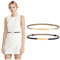 WERFORU 2 Stück Damen Dünner Ledergürtel Verstellbarer Fashion Dünner Taillengürtel für Kleid (Anzug für Taillengröße 60cm-100cm, A-Schwarz+Golden)