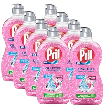 Pril Power & Perles Liquide vaisselle Grenade & Fleur d'oranger (8 x 450 ml)
