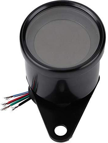 Motorrad Tachometer, Universal Motorrad Tacho Drehzahlmesser LED LCD Digitaler Ölstandsmesser Tachometer Schwarz Drehzahlmesser Kraftstoffanzeige