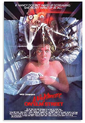 GNKIO Nightmare ON ELM Street - Horror Classic Movie Posters Leinwand Kunst Poster und Wand Kunst Bild Druck Moderne Familie Schlafzimmer Dekor Poster 16x24inch(40x60cm)