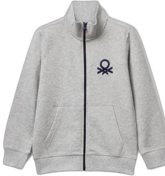United Colors of Benetton Jungen Jacket M/L 3j68c501b LANG RMLIGES SWEATSHIRT, Grau Melange 501, 160