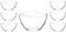 Spring & Autumn Salatschüssel Set Snackschalen Set Glasschale Dessertschale -Schüssel -Glasschalen -Knabberschale-Schale für Eis Dessert Dip-1x Salatschüssel + 6 xDessertschalen (7 Set)