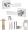 Probrico 5 Pack Door Handle with Lock and Key, Chrome Internal Door Locks, External Door Handles, Front Entrance Door Locks