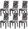 mafudoxi Stuhlhussen 6er Set, Stretch Abnehmbare Waschbar Stuhlbezug, Stretch Stuhlhusse mit Gummiband, für Hotel, Bankett, Restaurant, Haus, Party, Hochzeit(Grey-Geometry, 6Stück)