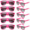 FSMILING 10 Stück Rosa Sonnenbrillen Party Set Pinke sonnenbrille Damen,Bunte Sonnenbrillen Pink Neon Sonnenbrille Rosa Party Brillen Pink Für Karneval/fasching