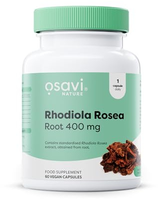 OSAVI - Rhodiola Rosea Wurzelextrakt | Adaptogen zur Unterstützung deines Wohlbefindens | für Energie & Stressresistenz | 400mg - 60 Vegane Kapseln