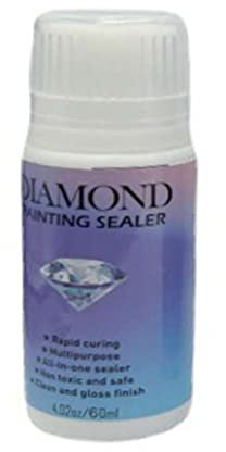 Diamond Painting Versiegelung, Diamant Paintingi Kleber mit Schwammkopf, Diamand Painting Zubehör für Strahlend Glitzernde Bilder (60ml)