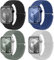 Mastten 4 Pezzi Cinturini Compatible con Cinturino Apple Watch 44mm 45mm 46mm 49mm 42mm per Uomini Donne, Cinturino Intrecciato Elastico Sportivo Regolabile per iWatch SE2 SE 10 9 8 7 6 5 4 3 2 Ultra
