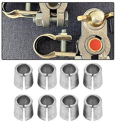 JNNJ 8 Piezas Manguitos De Terminal De Bateria, Adaptadores Poste Convertidor Terminal Batería Automóvil, Manguitos Catodo Anodo Bateria Automovil, Cunas De Poste Bateria Universal Para Coche
