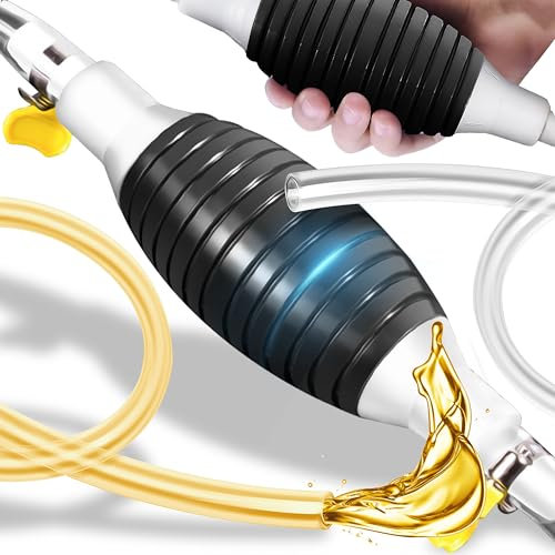 Retoo Bomba de Sifón Manual 2m, 26l/h, Bomba Transferencia líquido Agua, Bomba Extractora De Líquido de Sifón de Gasolina, Trasvase Succión de Agua, Gasoil, Aceite, Bomba Extractora De Líquido