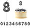 Geburtstag Nummer Kerzen, Schwarze 3D Geburtstagskerzen mit Zahlen 5 cm Kerzen Zahlen Geburtstag für Torte, Tortendeko Geburtstag mit Kerzen für Geburtstag Jahrestag Partys, Nummer 8