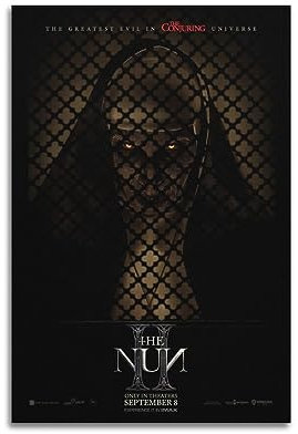 V BY N The Nun II Filmposter Vintage Art Cover Room Decor Ästhetische Schlafzimmer Dekor Leinwand Poster für Schlafzimmer 40 x 60 cm Unrahmen