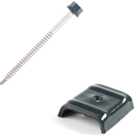 Vis pour bac acier et cavalier 6,3x100 mm RAL 7016 gris anthracite kit pour sommet de nervure par 20