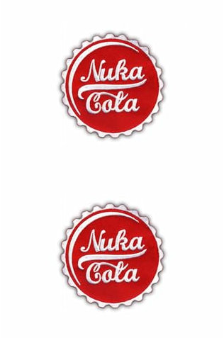 Set di due toppe ricamate Nuka Cola con retro termoadesivo termoadesivo