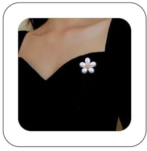 Dervivea Broche Fleur Perle Broche Marguerite Perle Broches Broche Pull Fleur Élégante Broche Costume Fleur Perle Foulard Soie Bouton Boucle Accessoires Décoratifs Pour Femmes Et Filles Cadeau