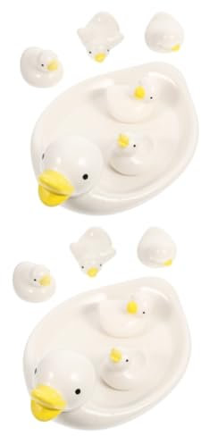 Alipis 2 Sätze Enten-Essstäbchen-Auflage Entenlöffelhalter Keramik Entenform Keramikfiguren Tierdekor Scoop Statue Essstäbchenhalter aus Keramik Essstäbchenhalter Dekor fein Zubehör LED