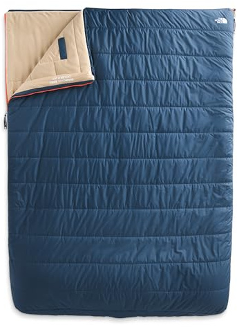 THE NORTH FACE Wawona Bed Double 20 Sleeping Bag - 2-Person 20F / -7C Insulated Camping Bag, Insulation, Water Repellent, Shady Blue-NPF, Long