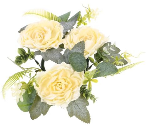 ABOOFAN Kerzenring künstlichen Blumen Hochzeitsdekoration künstliche Rose Kerzenkränze mit Rosenblüten Kerzenringe Kerzenhalter Girlande Kerzenringe Kränze Blumenkerzenringe