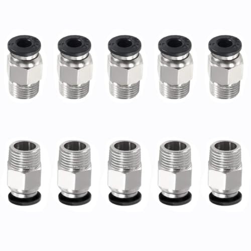 AEDIKO 10pcs PC4-M10 Pneumatic Fittings Straight Pneumatic Push in Quick Connector for 3D Printer