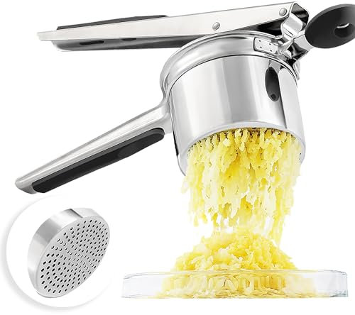 LunaCozy Schiacciapatate grande, in acciaio inox resistente, schiacciapatate e schiacciapatate, gadget da cucina per patate e verdure