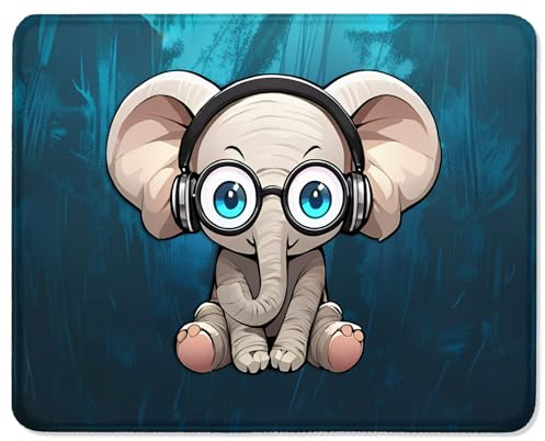 ITNRSIIET Mouse Pad with Stitched Edges, Premium-Textured Mouse Mat Pad, Non-Slip Rubber Base Mousepad for Gaming Laptop Computer & PC 260×210×3mm,Pretty Elephant