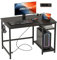 JOISCOPE Scrivania per Computer PC con Porta di Ricarica USB e Type-C,Scrivania Gaming con Ganci e Ripiani, Scrivania PC Minimalista, Scrivanie Moderne per Ufficio e Studio,100x50x75cm, Nero