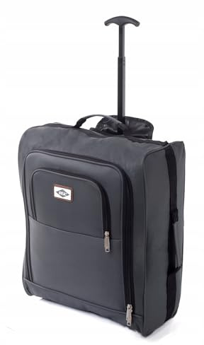 Handgepäck Koffer 55x40x20 cm | Leichter Flugzeug Kabinengepäck Reisekoffer (Kabinentrolley) 40 L mit Rollen | Für Flug mit z.B. Lufthansa, Eurowings & Ryanair – entspricht IATA Empfehlung (Grau)