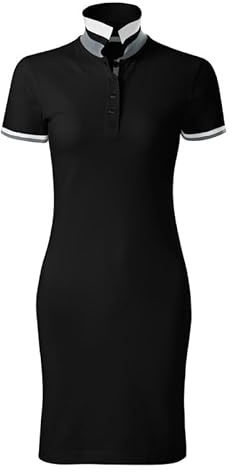 DELUNO Poloshirt Damen Kurzarm Kleid - Polokleid für Damen Sport - Arbeits - Business - Geschenkidee - Schwarz Blau Rot Weiß Pique - Damen Poloshirt Baumwolle - Size XS S M L XL XXL