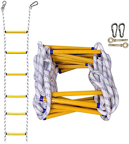 PNAJFUEL Feuerwehr-Rettungsleiter Strickleiter, Notfallleitern Für Kinder Und Erwachsene/12M