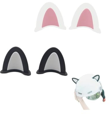 KGDUYC 2 Paar Motorradhelm Dekorative Ohren, Katzenohren Motorradhelm Dekorative, Motorradhelm Dekorative, Motorrad Helm Katzenohren Eckdekoration, Motorradhelm Katze Ohren Aufkleber