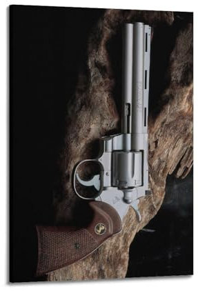 ZXJYMX Militärposter Colt Python 357, Pistolen-Poster, dekoratives Gemälde, Leinwand, Wandposter und Kunstdruck, moderne Familienschlafzimmer-Dekoration, Poster, 60 x 90 cm