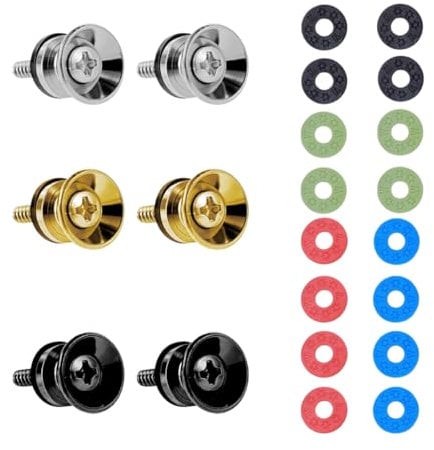 6 Pcs Guitar Strap Locks And 16 Pcs Anti Slip Gasket, Strap Locks, Strap Locks For Electric Guitar, Anti Slip Guitar Strap Lock Accessory, Guitar Ukulele Music Accessory