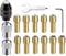 15Pcs Multi Chuck Set, 4485 Brass Collet Metal Nut, Drill Chuck Collet Set, Chuck Collet Kit for Dremel Precision 0.5-3.2MM, Replacement Keyless Quick Change Chuck with Wrench