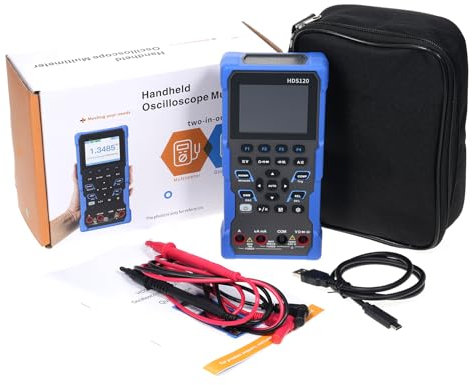 HDS120 Digitales Oszilloskop-Multimeter 2-in-1 20000 Counts True RMS Tester 1MHz 5MS/s Automatischer Bereich 2600mAh Lithiumbatterie 2,8-Zoll-IPS-Bildschirm Vollständige Tastaturbedienung