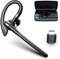 Euakee Casque BT, Écouteur BT sans Fil v5,4 avec étui de Chargement 500mah, Casque Mains Libres avec Double Micro CVC 8,0 pour Ordinateur, Téléphones Portables, Camionneur, Bureau à Domicile (A)